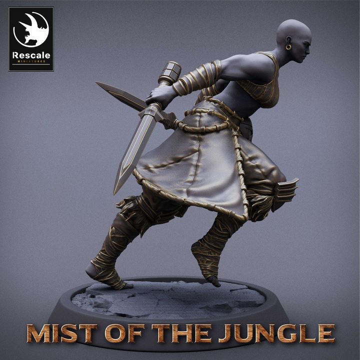 Amazon Fighter Dagger Rogue | Medium | Rescale Miniatures | D&D DnD Pathfinder Miniature