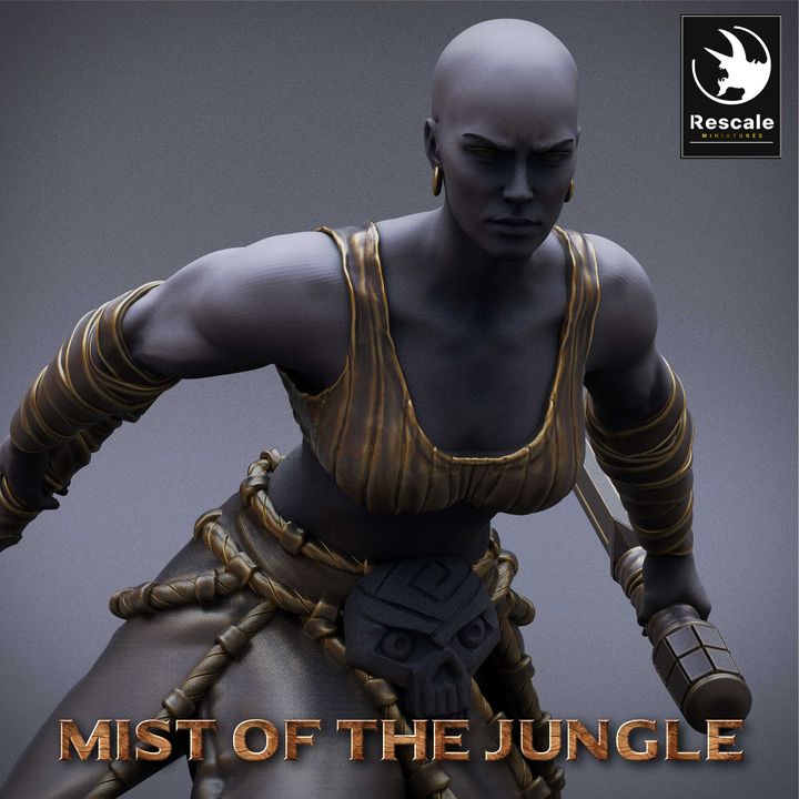 Amazon Fighter Dagger Rogue | Medium | Rescale Miniatures | D&D DnD Pathfinder Miniature