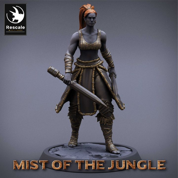 Collection Amazon Warrior Fighter Soldiers | Medium | Rescale Miniatures | D&D DnD Pathfinder Miniature