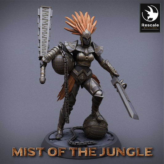 Amazon Warrior Female Fighter Miniature | Medium | Rescale Miniatures | D&D DnD Pathfinder Miniature