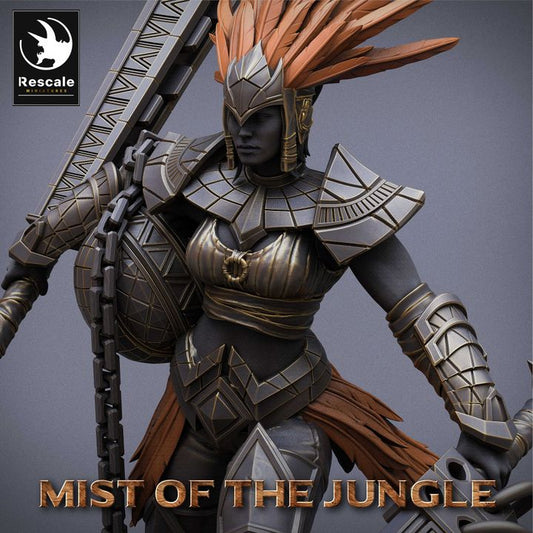 Amazon Warrior Female Fighter Miniature | Medium | Rescale Miniatures | D&D DnD Pathfinder Miniature