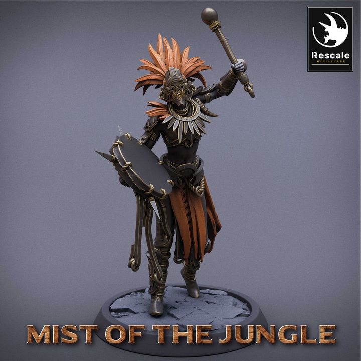 Collection Amazon Warrior Support Minis | Medium | Rescale Miniatures | D&D DnD Pathfinder Miniature