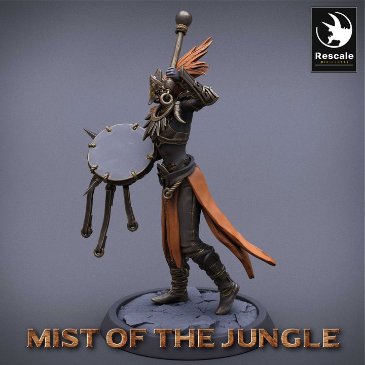 Collection Amazon Warrior Support Minis | Medium | Rescale Miniatures | D&D DnD Pathfinder Miniature