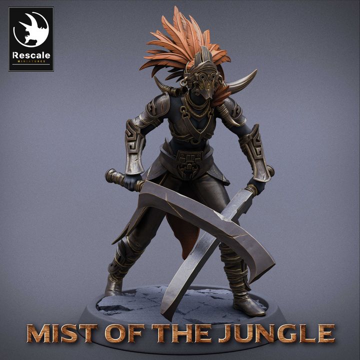 Collection Amazon Warrior Sword Fighters | Medium | Rescale Miniatures | D&D DnD Pathfinder Miniature