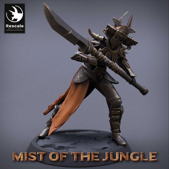 Collection Amazon Warrior Sword Fighters | Medium | Rescale Miniatures | D&D DnD Pathfinder Miniature