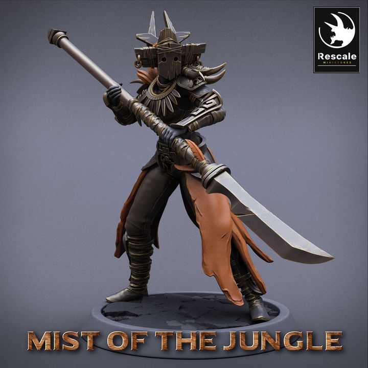 Collection Amazon Warrior Spear Fighter | Medium | Rescale Miniatures | D&D DnD Pathfinder Miniature