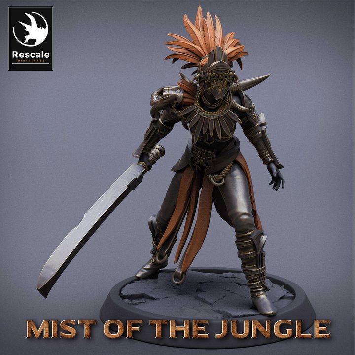 Collection Amazon Warrior Sword Fighters | Medium | Rescale Miniatures | D&D DnD Pathfinder Miniature