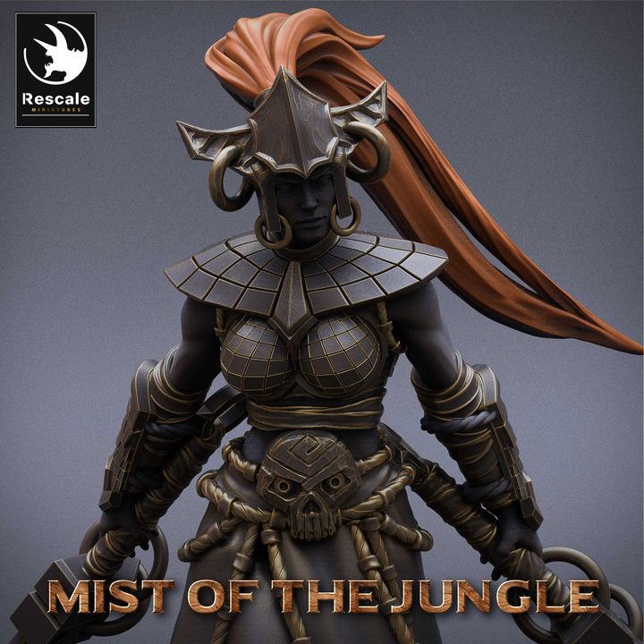 Collection Amazon Fighter Great Sword Warrior | Medium | Rescale Miniatures | D&D DnD Pathfinder Miniature