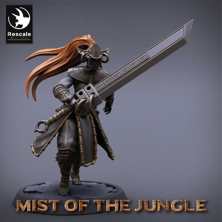 Amazon Warrior Female Barbarian Fighter | Medium | Rescale Miniatures | D&D DnD Pathfinder Miniature
