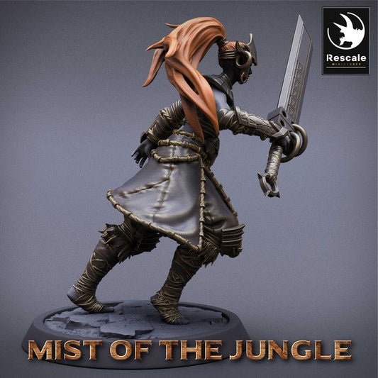 Amazon Warrior Female Barbarian Fighter | Medium | Rescale Miniatures | D&D DnD Pathfinder Miniature