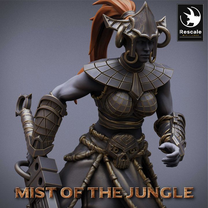 Collection Amazon Fighter Great Sword Warrior | Medium | Rescale Miniatures | D&D DnD Pathfinder Miniature