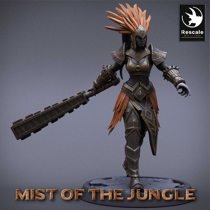 Amazon Warrior Fighter Mace | Medium | Rescale Miniatures | D&D DnD Pathfinder Miniature