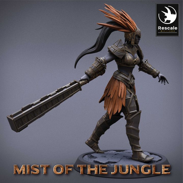 Amazon Warrior Fighter Mace | Medium | Rescale Miniatures | D&D DnD Pathfinder Miniature