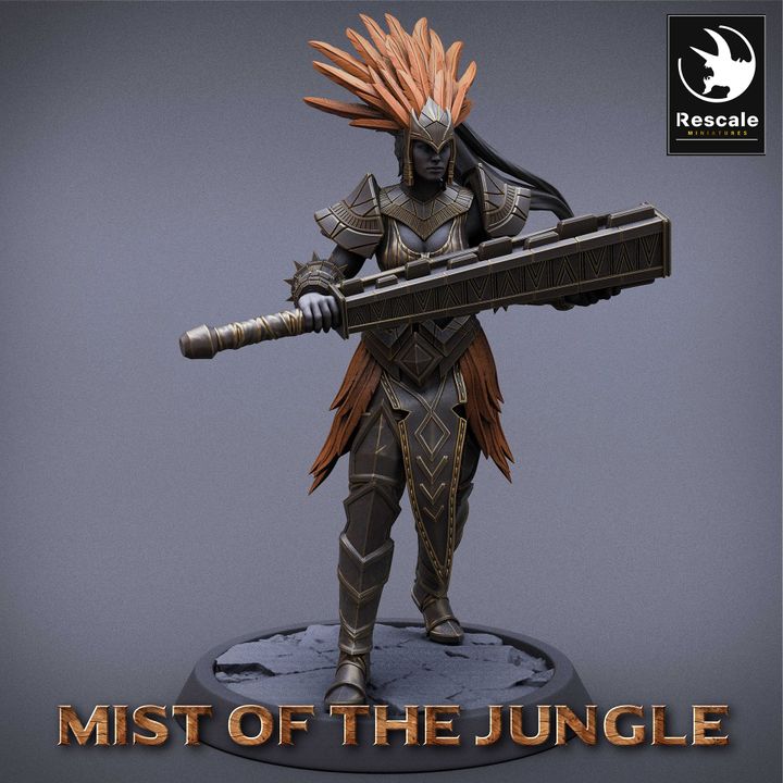 Collection Amazon Warrior Fighter Soldiers | Medium | Rescale Miniatures | D&D DnD Pathfinder Miniature