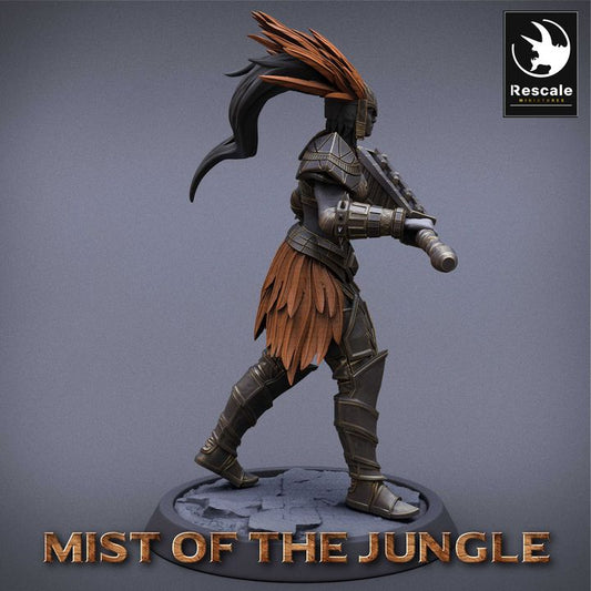 Amazon Warrior Fighter Miniature | Medium | Rescale Miniatures | D&D DnD Pathfinder Miniature