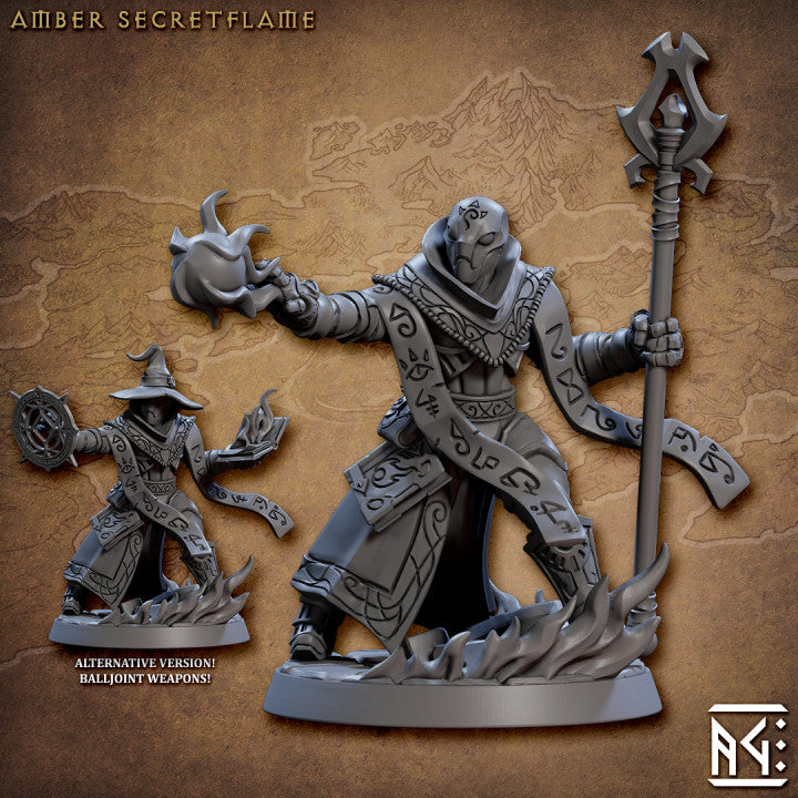 Amber Golem Spellblade Wizard Sorcerer | Medium | Artisan Guild | D&D DnD Pathfinder Miniature