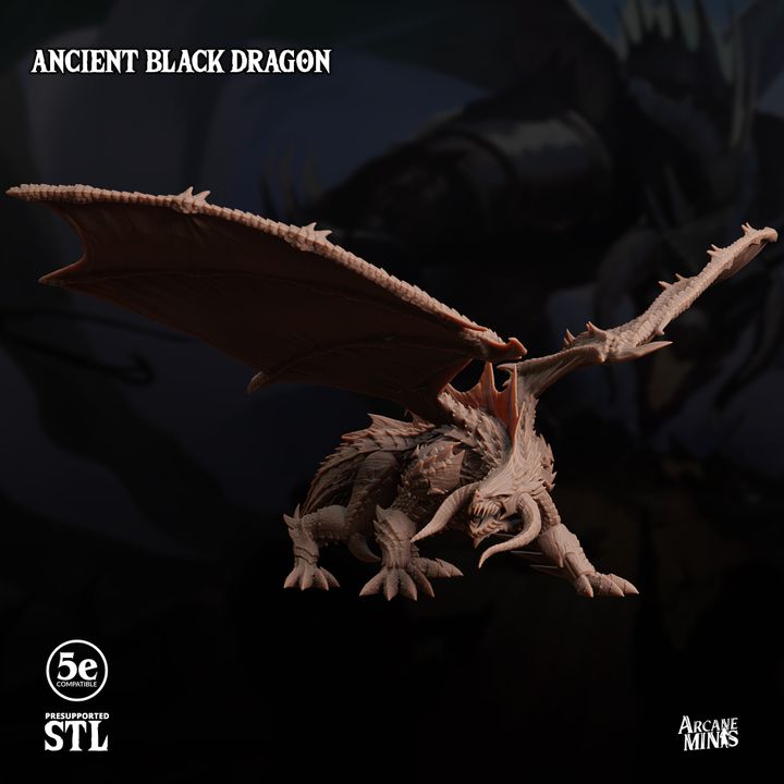 Ancient Black Dragon - Guard (100mm Base)