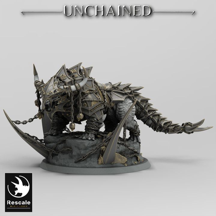 Armored Mounted Beast Guard | Large | Rescale Miniatures | D&D DnD Pathfinder Miniature