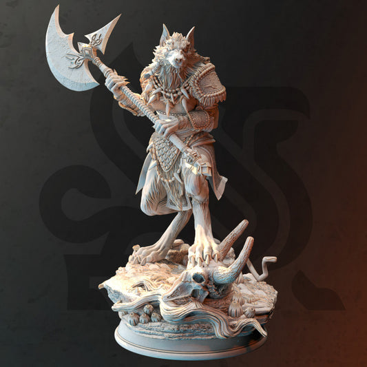 Werewolf Barbarian - Battle (25mm Base)