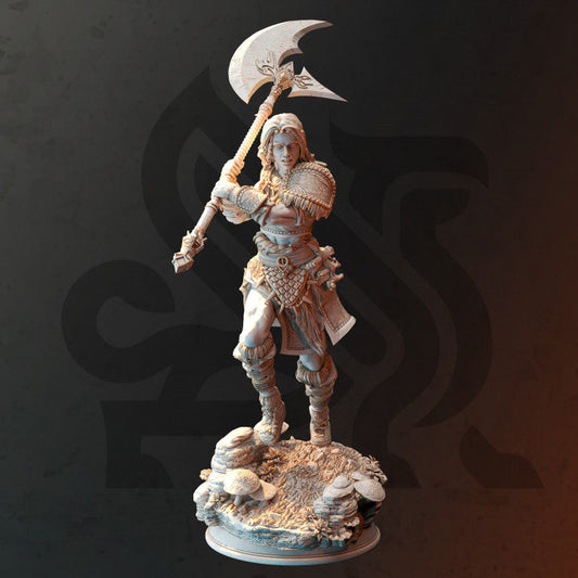 Human Wolf Totem Barbarian Miniature (Medium) | DM Stash | Painting D&D Tabletop Miniature Pathfinder 5e