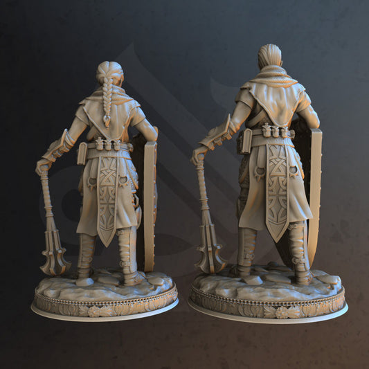 Twin Unity Clerics - Shield (25mm Base)