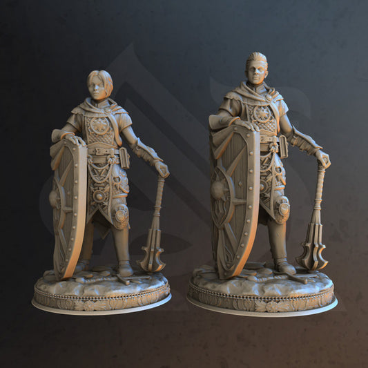 Twin Unity Clerics - Shield (25mm Base)