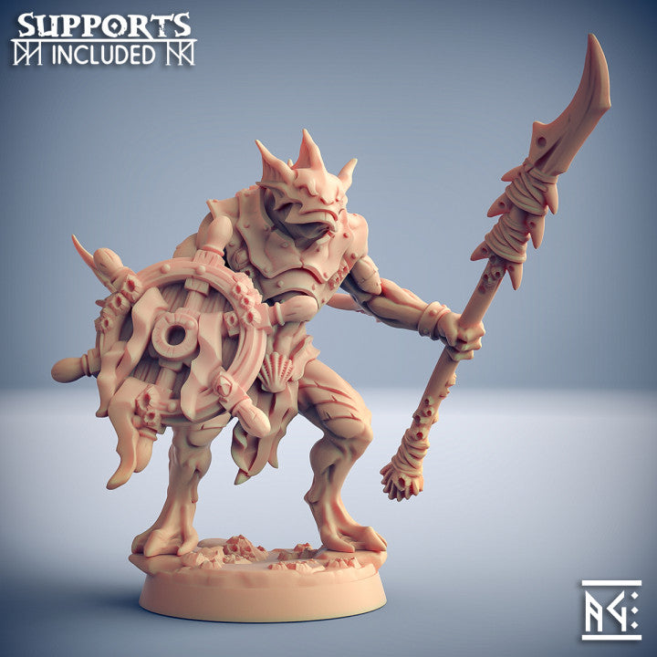Amphibious Warrior Aquatic Humanoids Fighter | Medium | Artisan Guild | D&D DnD Pathfinder Miniature