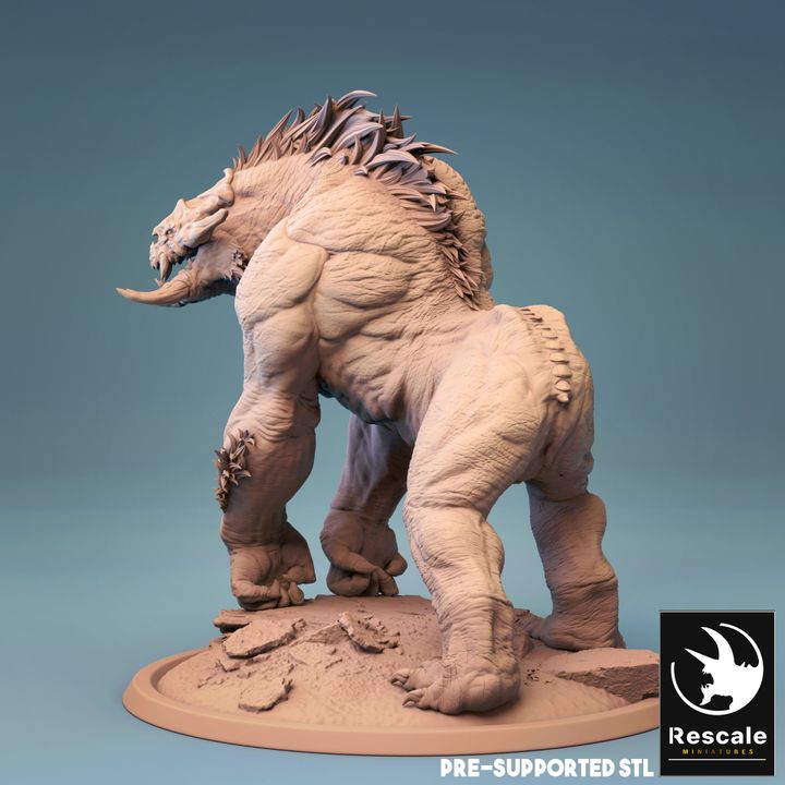 Demon Ape Miniature (Large) | Rescale Miniatures | Painting D&D Tabletop Miniature Pathfinder 5e