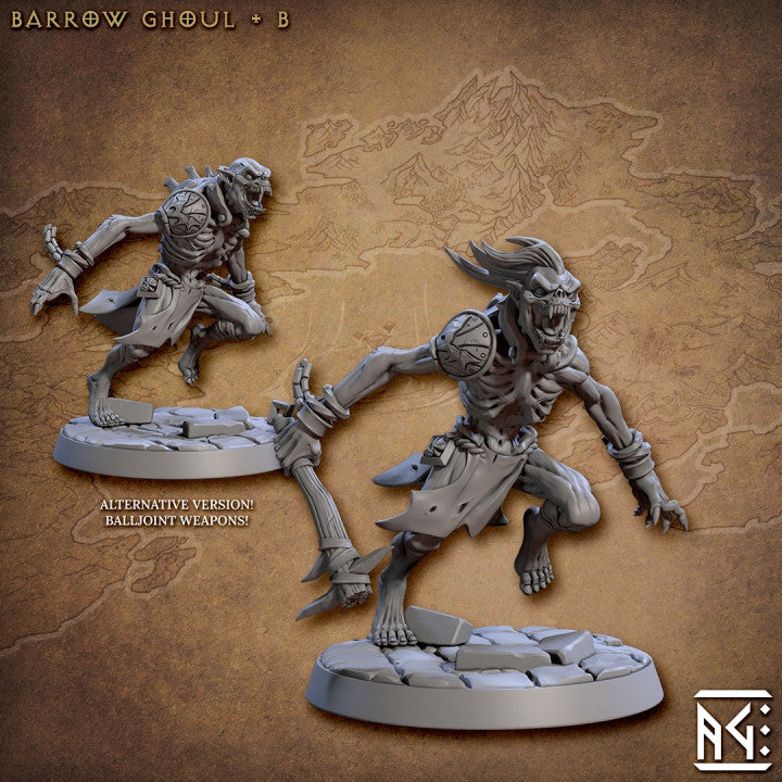 Barrow Ghoul Undead Running | Medium | Artisan Guild | D&D DnD Pathfinder Miniature