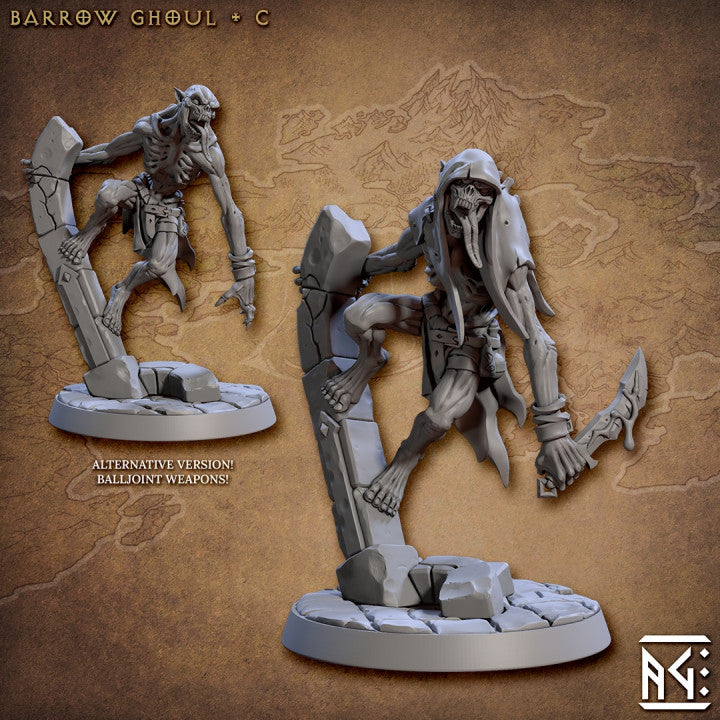 Barrow Ghoul Undead Warrior Miniature | Medium | Artisan Guild | D&D DnD Pathfinder Miniature