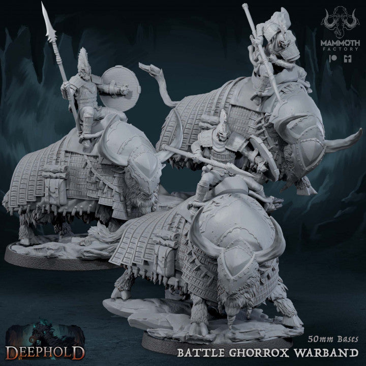 Battle Ghorrox Beasts Warrior Minis | Large | Mammoth Factory | D&D DnD Pathfinder Miniature