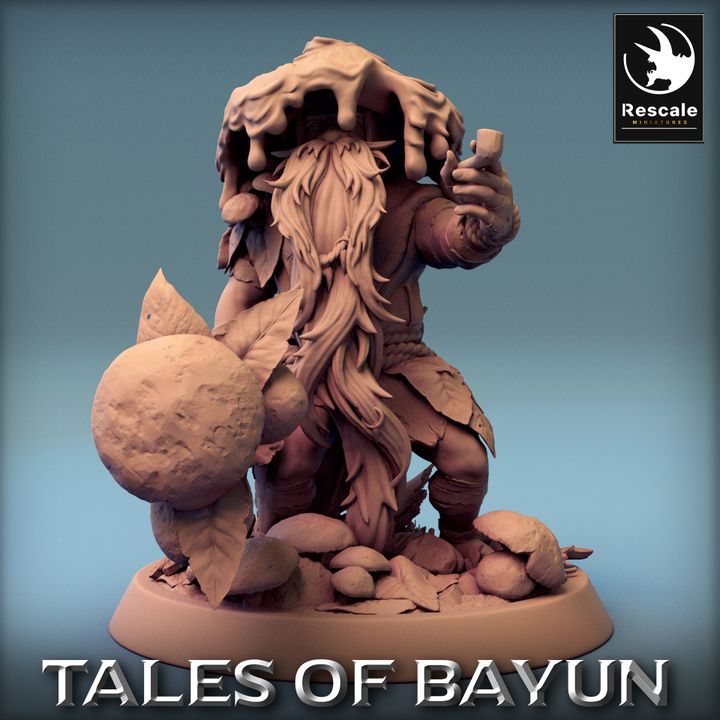 Forest Spirit Gnome Druid Miniature | Medium | Rescale Miniatures | D&D DnD Pathfinder Miniature