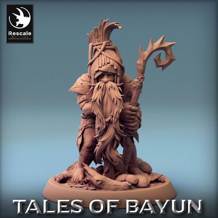 Gnome Forest Druid Hermit Miniature | Medium | Rescale Miniatures | D&D DnD Pathfinder Miniature
