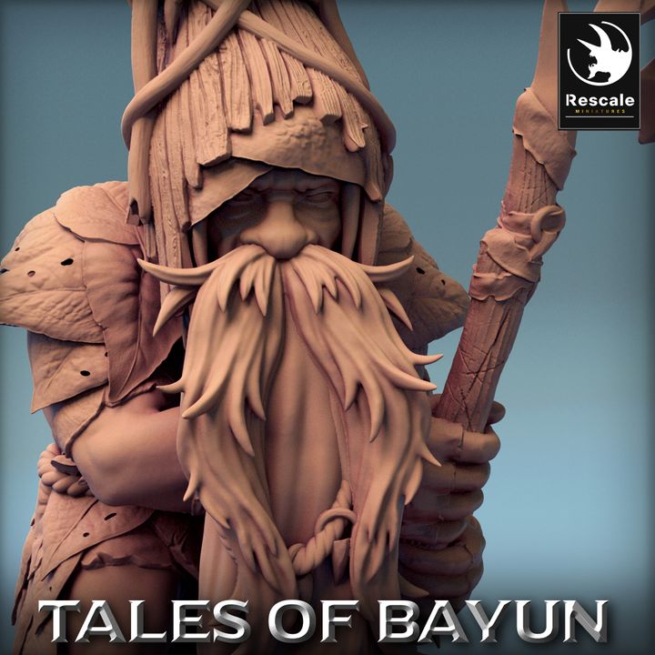 Gnome Forest Druid Hermit Miniature | Medium | Rescale Miniatures | D&D DnD Pathfinder Miniature