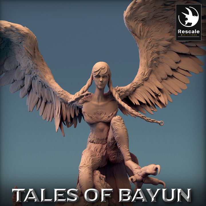 Harpy Humanoid Monstrosities Attack | Large | Rescale Miniatures | D&D DnD Pathfinder Miniature