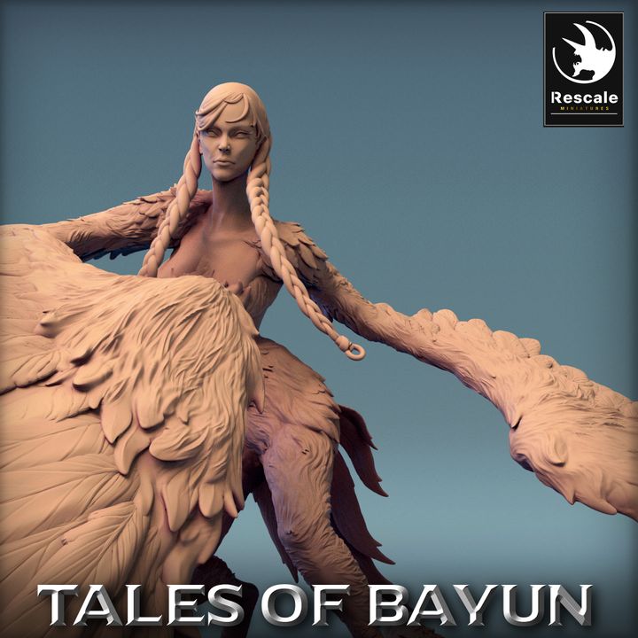 Harpy Aerial Creature Monstrosities | Large | Rescale Miniatures | D&D DnD Pathfinder Miniature