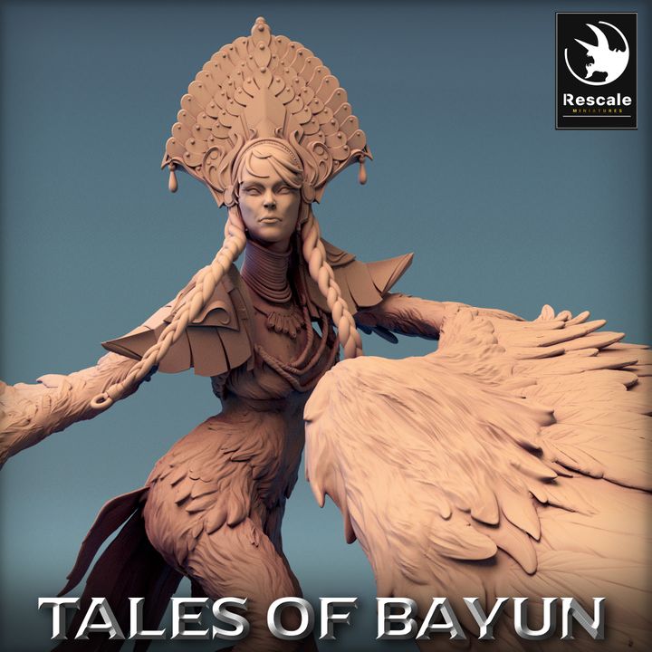 Harpy Monstrous Creature Dynamic Large | Rescale Miniatures | D&D DnD Pathfinder Miniature