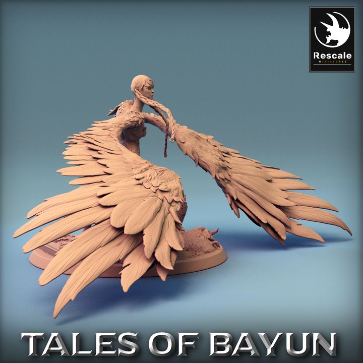 Harpy Monstrous Creature Dynamic Large | Rescale Miniatures | D&D DnD Pathfinder Miniature