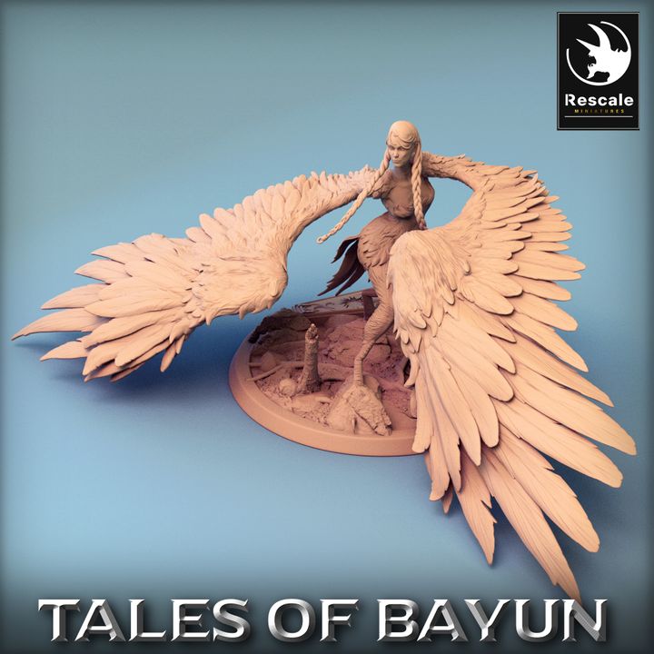 Harpy Monstrous Creature Dynamic Large | Rescale Miniatures | D&D DnD Pathfinder Miniature