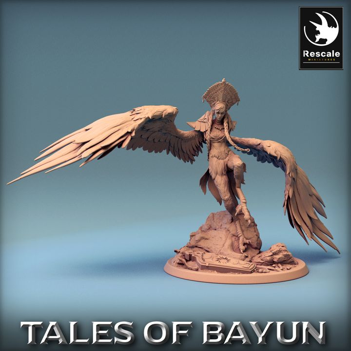 Harpy Alkonost Monster Miniature | Large | Rescale Miniatures | D&D DnD Pathfinder Miniature