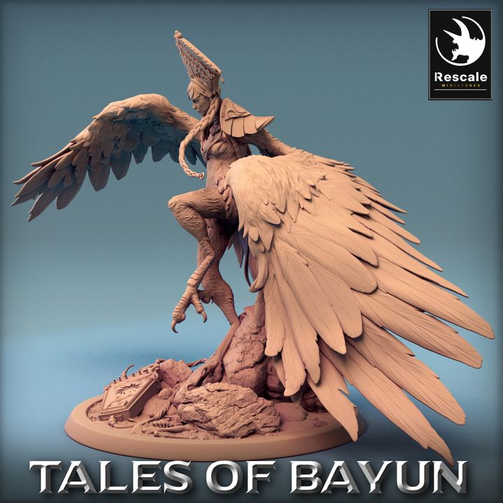 Harpy Alkonost Monster Miniature | Large | Rescale Miniatures | D&D DnD Pathfinder Miniature