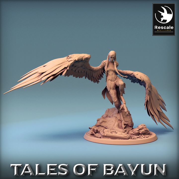 Harpy Alkonost Monster Miniature | Large | Rescale Miniatures | D&D DnD Pathfinder Miniature