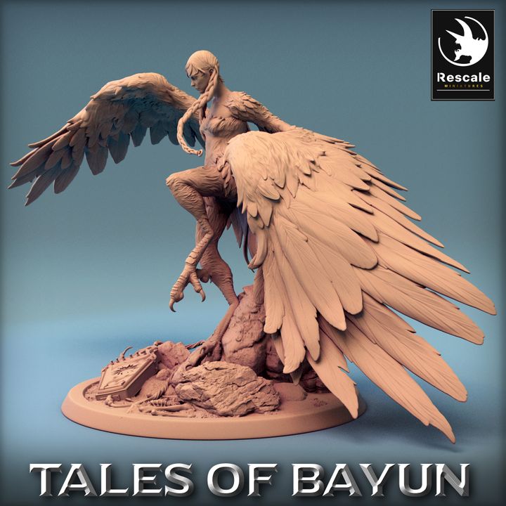 Harpy Alkonost Monster Miniature | Large | Rescale Miniatures | D&D DnD Pathfinder Miniature