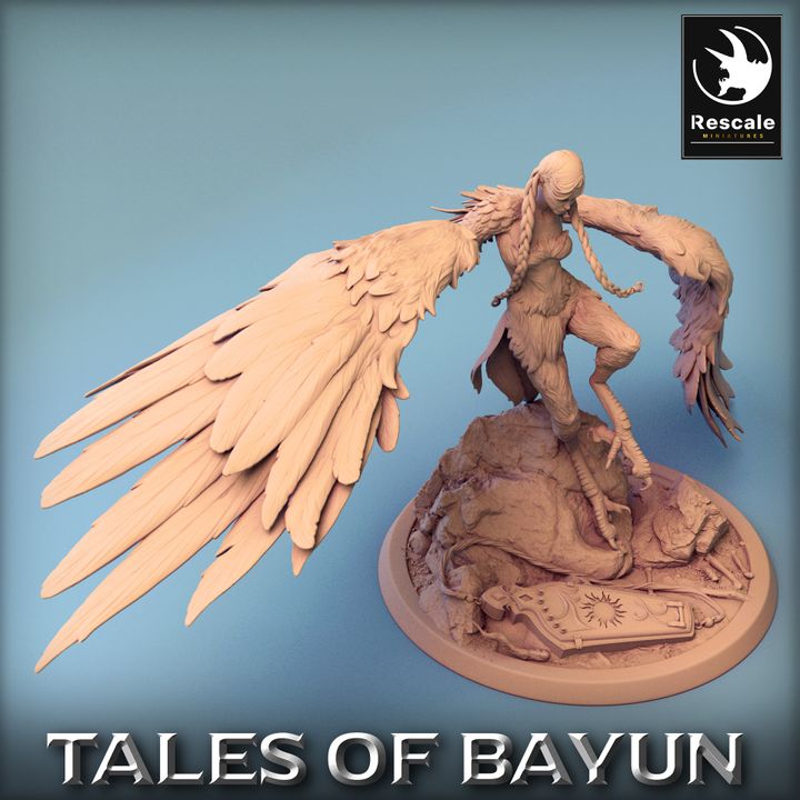 Harpy Alkonost Monster Miniature | Large | Rescale Miniatures | D&D DnD Pathfinder Miniature