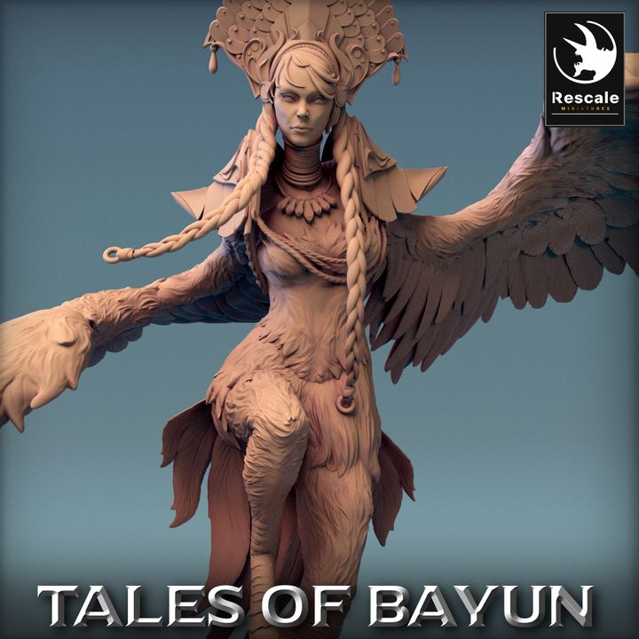 Harpy Mythical Creature Winged | Large | Rescale Miniatures | D&D DnD Pathfinder Miniature