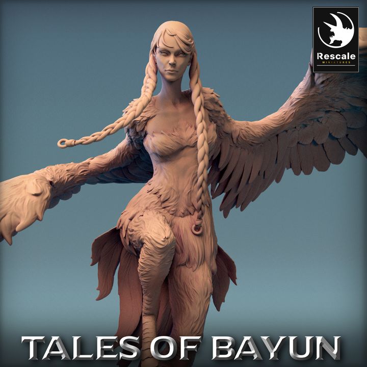 Harpy Mythical Creature Winged | Large | Rescale Miniatures | D&D DnD Pathfinder Miniature