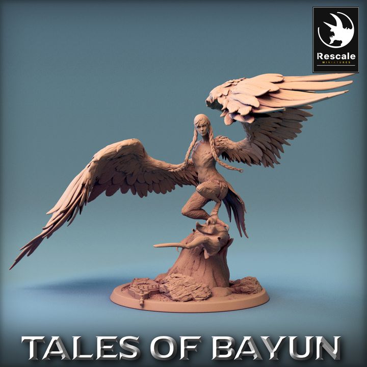 Harpy Alkonost Mythical Creature | Large | Rescale Miniatures | D&D DnD Pathfinder Miniature