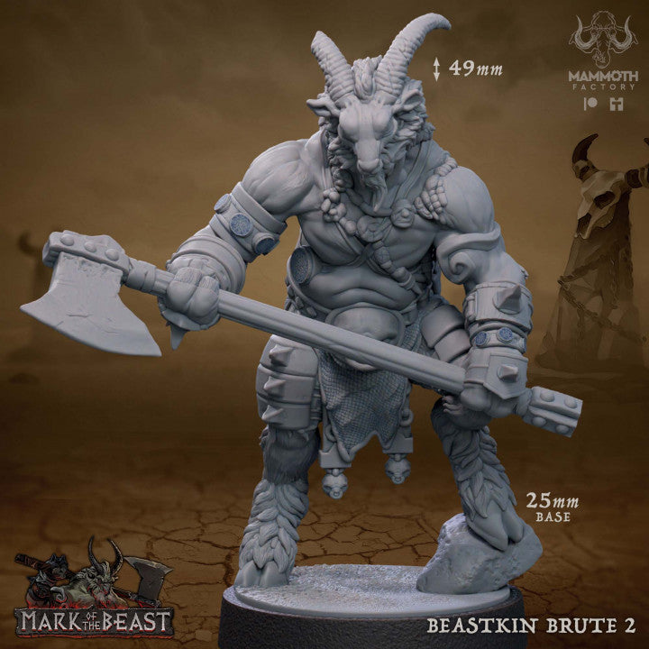 Beastkin Humanoids Barbarian Miniatures | Medium | Mammoth Factory | D&D DnD Pathfinder Miniature
