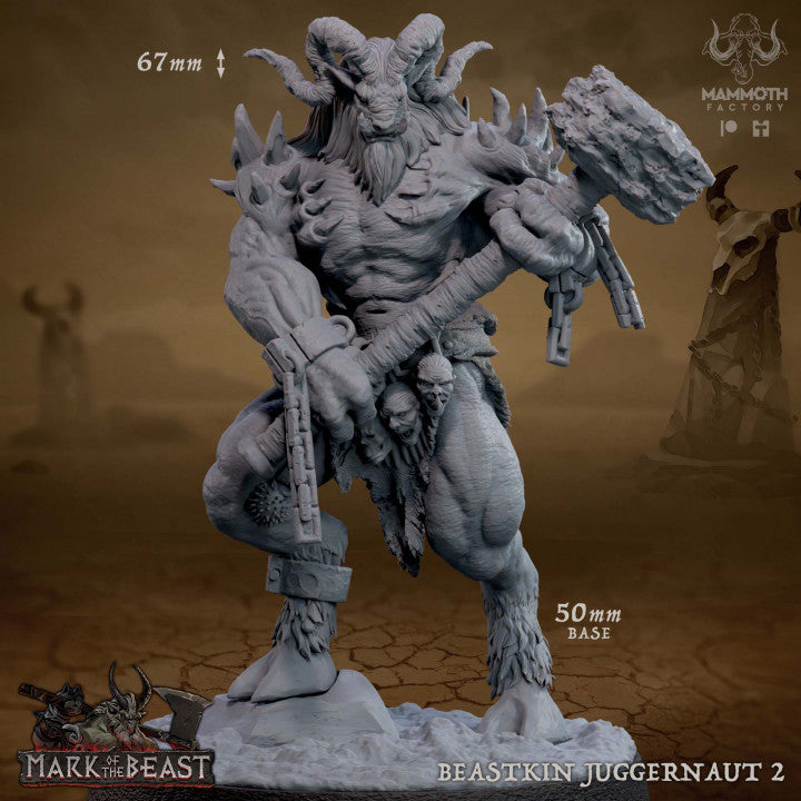 Beastkin Juggernaut Warrior Figure | Large | Mammoth Factory | D&D DnD Pathfinder Miniature