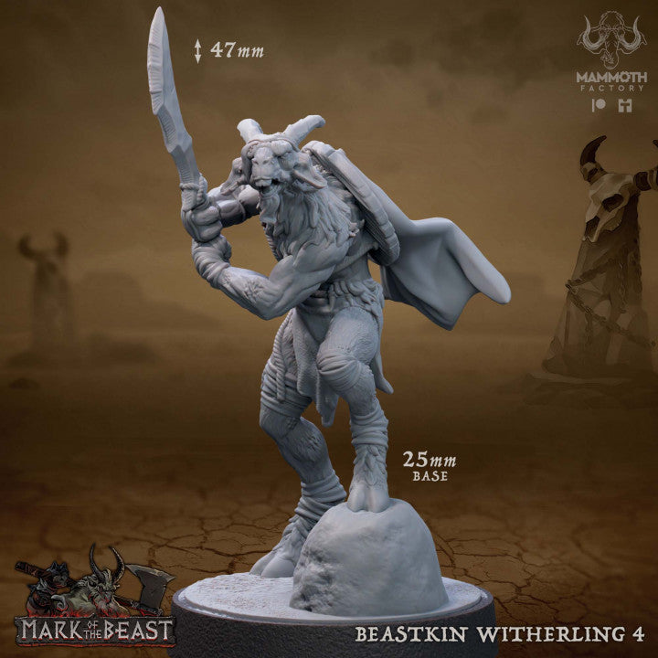Witherling Beastkin Undead Warriors | Medium | Mammoth Factory | D&D DnD Pathfinder Miniature